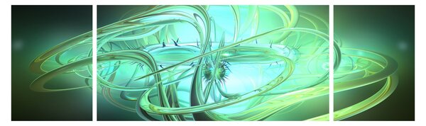 Obraz zelené abstrakce (170x50 cm)