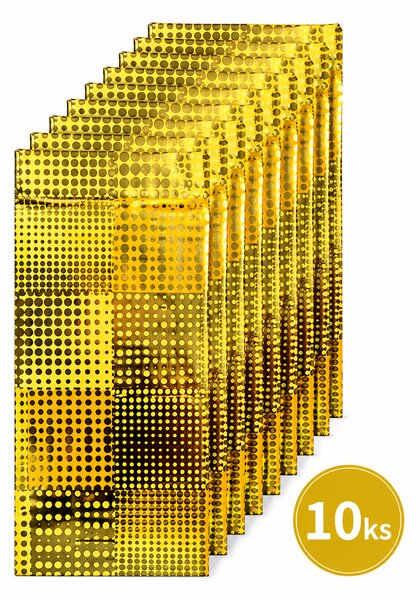 Dárkový sáček zlatý s metalickým potiskem – 12 × 22,5 cm | Set 10 ks 8796115