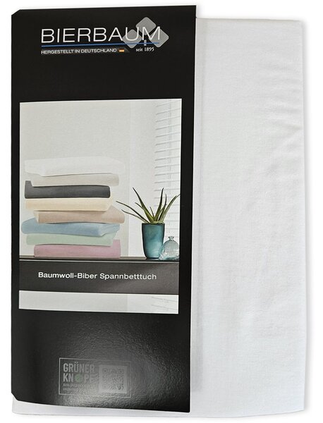 Bierbaum flanelové prostěradlo White - 80-100 x 200 cm