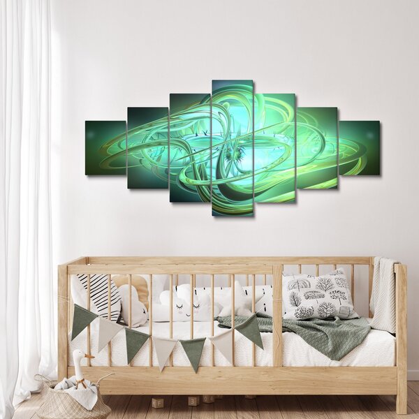 Obraz zelené abstrakce (210x100 cm)