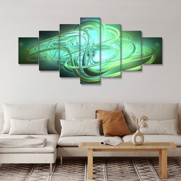 Obraz zelené abstrakce (210x100 cm)