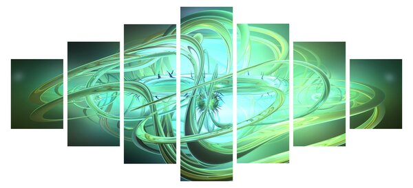 Obraz zelené abstrakce (210x100 cm)