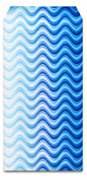 Dárkový papírový sáček s modrým potiskem vlnek – 12 × 24 cm | Set 10 ks 8796106