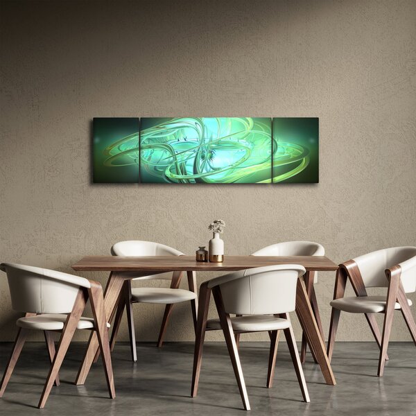 Obraz zelené abstrakce (170x50 cm)