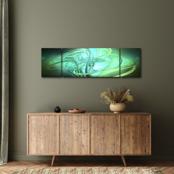 Obraz zelené abstrakce (170x50 cm)
