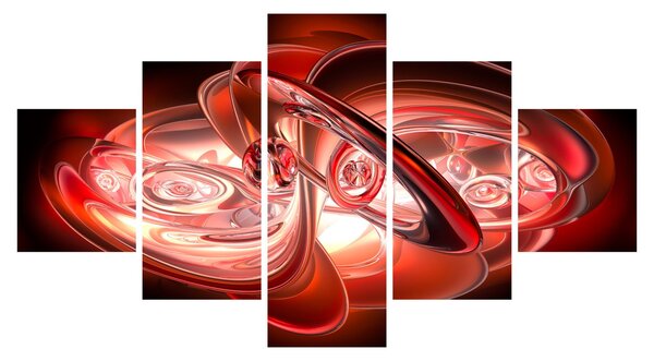Obraz - červené tvary (125x70 cm)