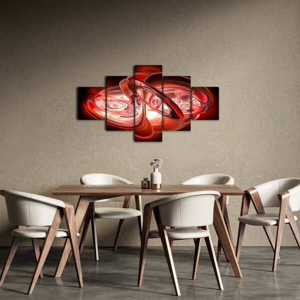 Obraz - červené tvary (125x70 cm)