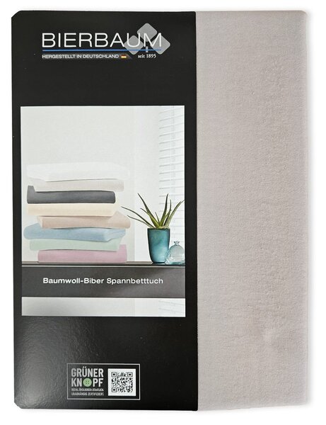 Bierbaum flanelové prostěradlo Taupe - 80-100 x 200 cm