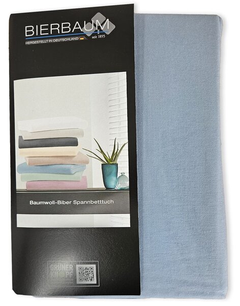 Bierbaum flanelové prostěradlo Jeans - šedomodrá - 180 x 200 cm