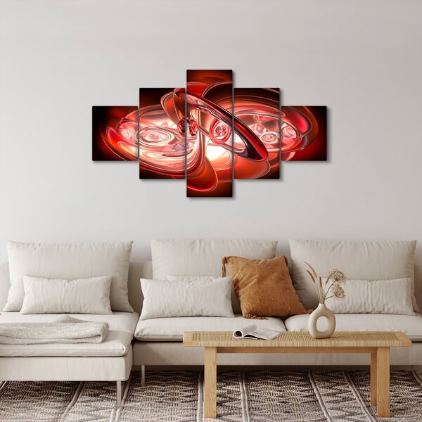 Obraz - červené tvary (125x70 cm)