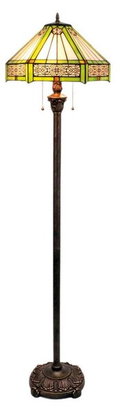 BRILAGI - Tiffany vitrážová stojací lampa EMERALD 2xE27/60W/230V