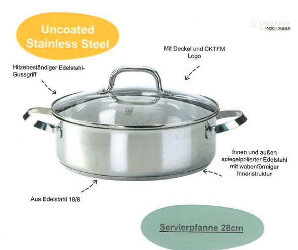 SERVÍROVACÍ PÁNEV 28 cm Chefkoch+Fackelmann - Online Only vaření, Online Only