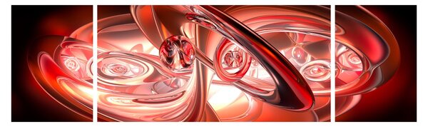 Obraz - červené tvary (170x50 cm)