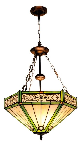 BRILAGI - Tiffany vitrážový lustr na řetězu EMERALD 3xE27/60W/230V pr. 50 cm
