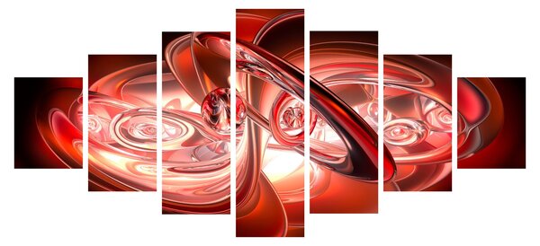 Obraz - červené tvary (210x100 cm)