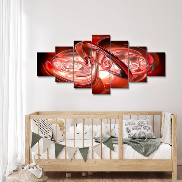 Obraz - červené tvary (210x100 cm)