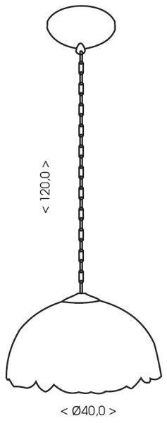 BRILAGI - Tiffany vitrážový lustr na řetězu CORAL 1xE27/60W/230V pr. 40 cm