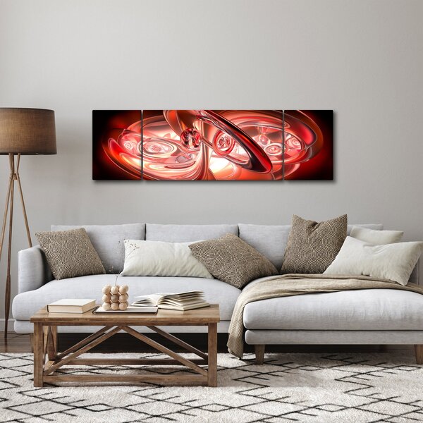 Obraz - červené tvary (170x50 cm)