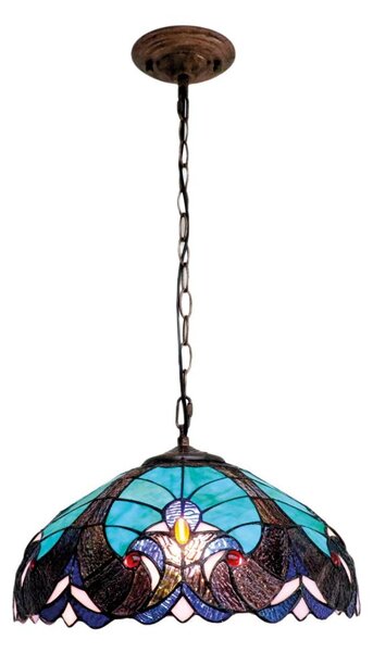 BRILAGI - Tiffany vitrážový lustr na řetězu CORAL 1xE27/60W/230V pr. 40 cm