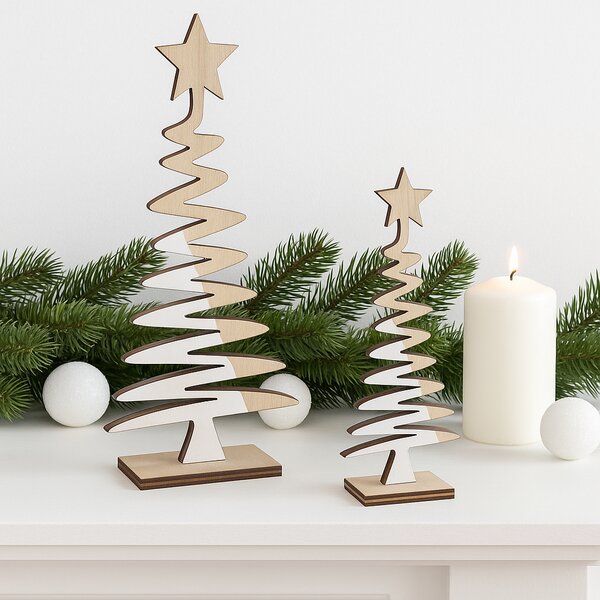 Dřevěný vánoční stromek z MDF 25 cm 2009358A