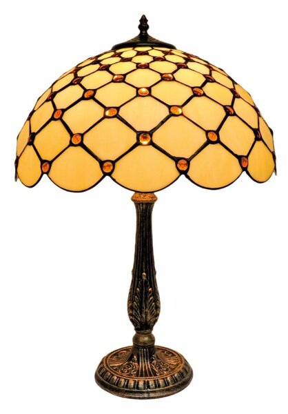 BRILAGI - Tiffany vitrážová stolní lampa IVORY SMOOTH 2xE27/60W/230V