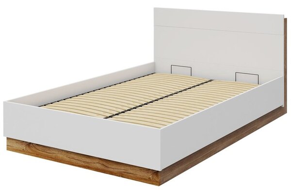Postel Dentro DT-02, Rozměr postele: 140 x 200 cm, Barva: bílý + bílý + dub stirling Mirjan24 5902928556643
