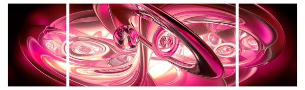 Obraz růžových fraktálů (170x50 cm)