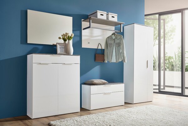 ŠATNÍ PANEL, šedá, bílá, 90/60/35 cm Carryhome - Šatní panely, Online Only