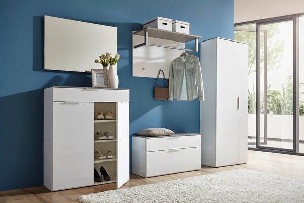 ŠATNÍ PANEL, šedá, bílá, 90/60/35 cm Carryhome - Šatní panely, Online Only