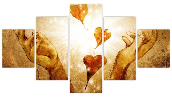 Obraz - Malba rukou plných lásky (125x70 cm)
