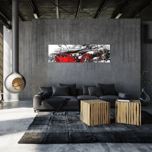Obraz - Malované auto v akci (170x50 cm)