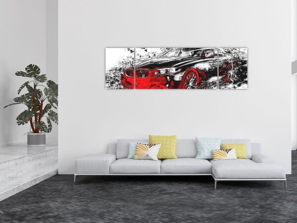 Obraz - Malované auto v akci (170x50 cm)