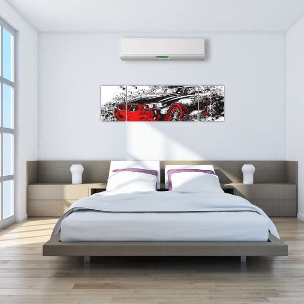 Obraz - Malované auto v akci (170x50 cm)