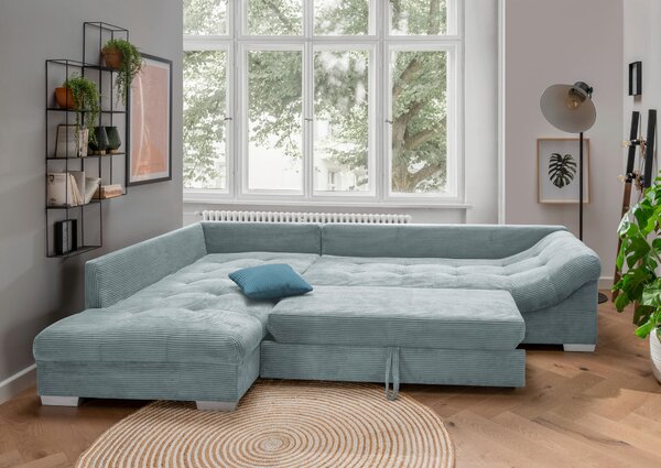 ROHOVÁ SEDAČKA, textil, světle modrá P & B - Sedací soupravy, Online Only