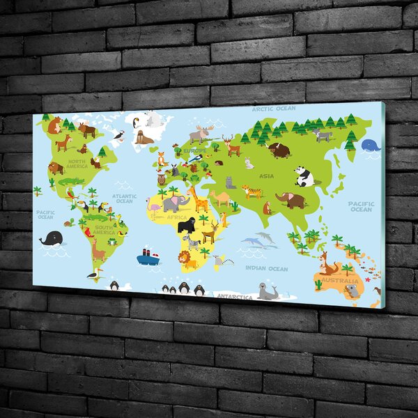 Fotoobraz na skle Mapa zvířata osh-99962679