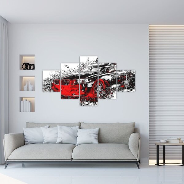 Obraz - Malované auto v akci (125x70 cm)