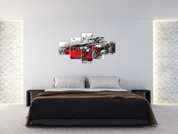 Obraz - Malované auto v akci (125x70 cm)