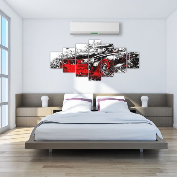 Obraz - Malované auto v akci (210x100 cm)