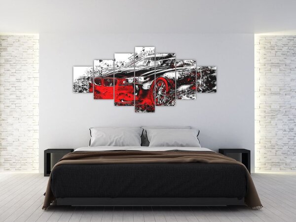 Obraz - Malované auto v akci (210x100 cm)