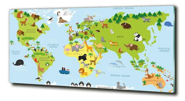 Fotoobraz na skle Mapa zvířata osh-99962679