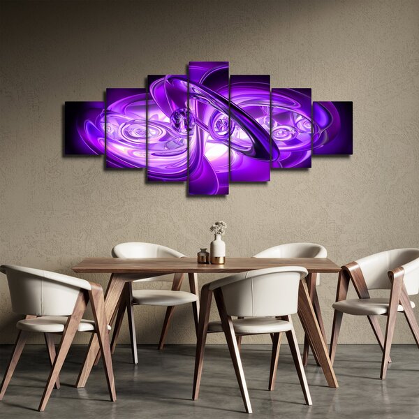 Obraz fialových fraktálů (210x100 cm)