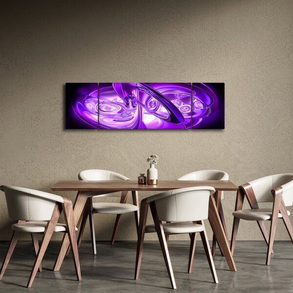Obraz fialových fraktálů (170x50 cm)