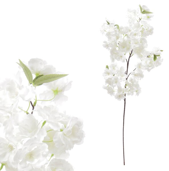 Třešňové květy, barva bílá Květina umělá KN5108 WT