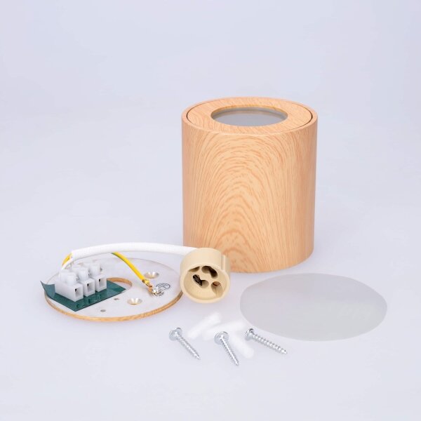 BRILAGI -Koupelnové bodové svítidlo MIA 1xGU10/30W/230V 84x80 mm dekor dubu IP44