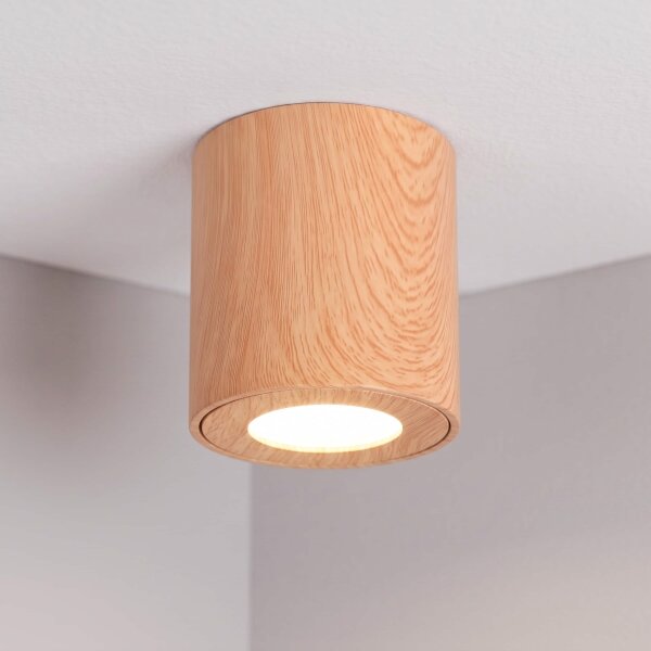 BRILAGI -Koupelnové bodové svítidlo MIA 1xGU10/30W/230V 84x80 mm dekor dubu IP44