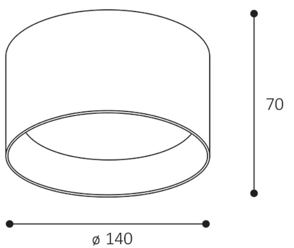 Led2 Stropní LED svítidlo ZETA ON M, 25W, ⌀ 14 cm Barva: Hnědá, Teplota světla: CCT 3000/4000K, Stmívání a řízení: TRIAC (lze použít i bez stmívání)