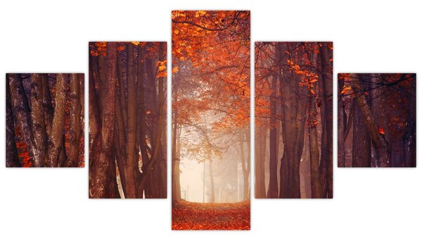 Obraz - Podzimní les (125x70 cm)