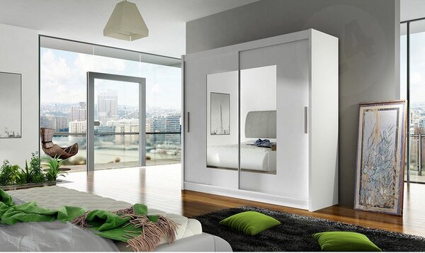 Skříň s posuvnými dveřmi London VII, Barva: černá, Osvětlení: bez osvětlení 5902928050738
