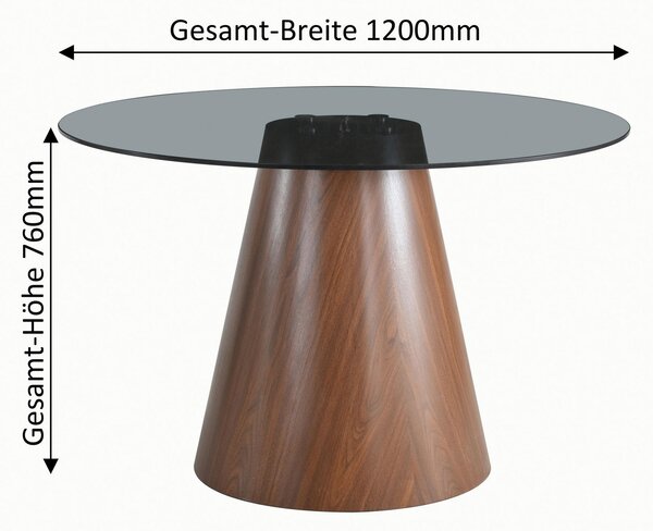JÍDELNÍ STŮL, tmavě šedá, barvy vlašských ořechů, 120/76 cm MID.YOU - Jídelní stoly, Online Only