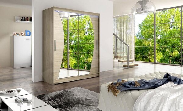 Skříň s posuvnými dveřmi Presto X, Barva: bílá, Osvětlení: bez osvětlení 5902928088359